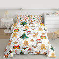 Feelyou Merry Christmas Comforter Set All Season Gingerbread Man Bedding Set with 1 Pillow Cases Cute Deer Microfiber Kids Toddler Bedclothes Christmas Tree Duvet Quilt Breathable Soft Lightweight