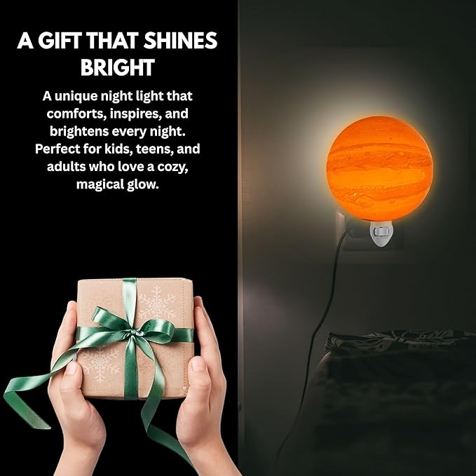 Moon Night Lights | Night Lamp LED Light | 3D Solar System NightLight, Planet Home Décor, Space Nursery, Kids Room, Space Gift, Birthday Gifts, Bedroom Decorations (Jupiter, 6 Inch)