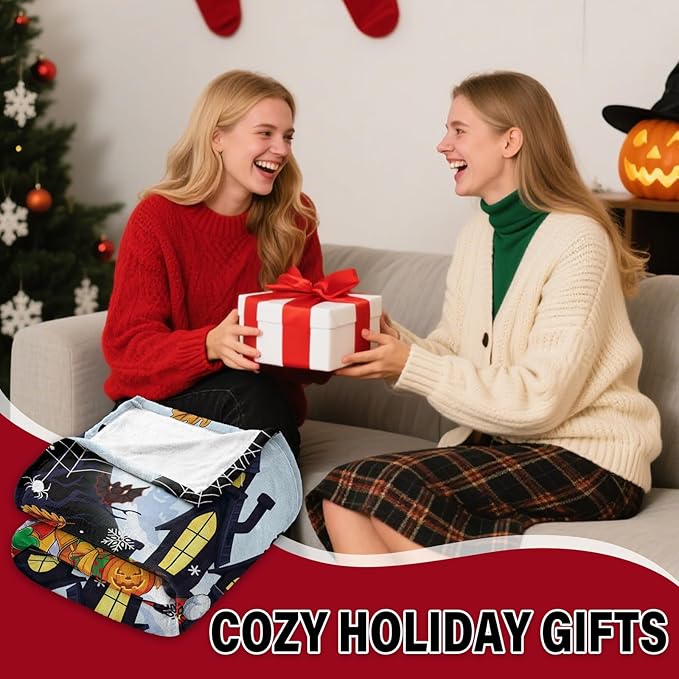 Christmas Blanket, Christmas Throw Blanket for Sofa Couch Room Bed, Xmas Gifts for Women Men Daughter Son Kids, Gifts for Thanksgiving, Pumpkin Gift, 60"x80"