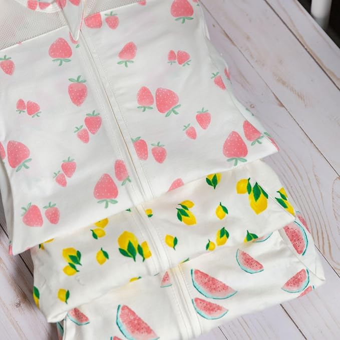 Happiest Baby SNOO Sleep Sack - 100% Organic Cotton Baby Swaddle Blanket - Doctor Designed Promotes Healthy Hip Development (Ivory Lemons, X-Large)