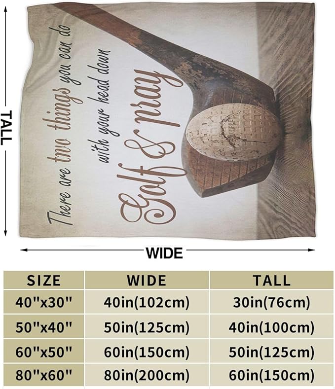 Golf Blanket for Golfers Men Women Fans Sports Throw Blankets Soft Cozy Warm Fuzzy Fleece Inspirational Quotes Golfing Bedding Flannel Throws Stuff Gifts Girls Boys Golf Lovers Bedroom Decor 50"x40"