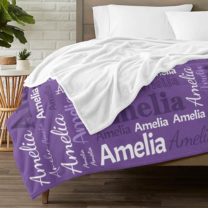 Dr.TOUGH Personalized Blanket for Adult Kids with Name Customized Blankets Personalized Throw Blanket for Christmas Birthday Gifts