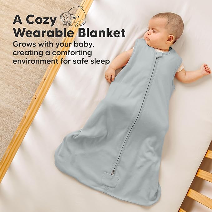 2-Pack Baby Sleep Sacks, Zipper Wearable Blanket - 0.5TOG Organic Cotton, Lightweight, Soft Cozy Infant Sleeping Sack 3-6 months, Easy to Wear Small Newborn Transition Swaddles Sleepsacks (Toasty)