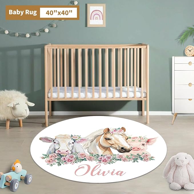 Custom Baby Crib Bedding Set, 3 Pcs Personalized Nursery Bedding Set with Name, Soft Baby Bedding Crib Sets with Blanket - Toddler Crib Sets for Girls Boys, Infant Newborn Gifts, Flower Animals