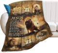 Tijuboni Christian Lion Throw Blanket Religious Gifts for Women Men Girls Boys Kids Adults Soft Flannel Fleece Blanket for Couch Sofa Bed Home Decor 60"x80"