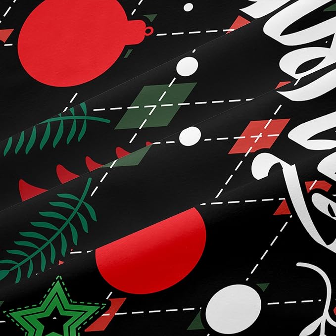 Christmas Duvet Cover King Size Black Christmas Tree Bedding Set Kids Boys Girls Happy Holiday Xmas Comforter Cover 3 Pieces with Zipper Closure (No Comforter)