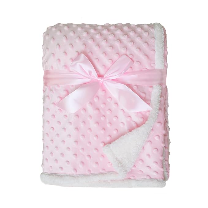 American Baby Company Heavenly Soft Chenille Sherpa Toddler Blanket, Warm and Cozy, Pink, 36" x 48" for Boys and Girls, Versatile for Nap Time, Preschool and Travel