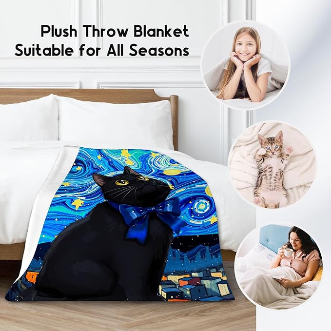 Kids Blanket - Cat Blankets for Cat Lovers - Lightweight Flannel Soft Cute Throws Gifts for Room Decor/Office/Sofa - 40"x50"