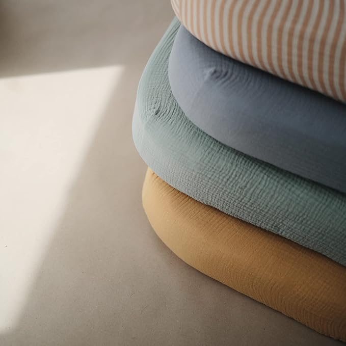mushie Extra Soft Muslin Fitted Crib Sheet | 192 Thread Count | 28"x 52" (Roman Green)