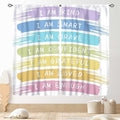 Rainbow Curtains for Classroom, Kids Girls Baby Boho Cute Inspirational Motivational Quotes Cartoon Colorful Pastel Nursery Classroom Bedroom Living Room Bathroom Window Drapes 2 Panels, 84"x63" Inch