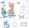 Baby Milestone Blanket| Original Design Baby Monthly Milestone Blanket Boy Girl| Newborn Baby Photography Props Blanket| 60'x40' Le Papillon et la Fleur