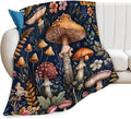 Tijuboni Mushroom Throw Blanket Mushroom Gifts for Girls Women Boys Men Kids Adults Soft Flannel Fleece Blanket for Couch Sofa Bed Home Decor 50"x60"