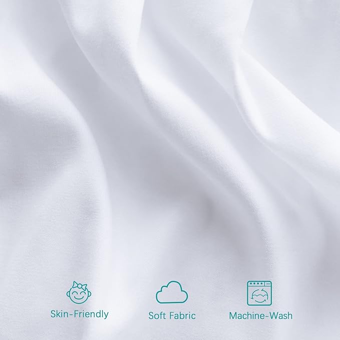 Crib Bed Skirt White for Girls Boys Pleated with Tassel Pompoms Dust Ruffled 14" Drop, Fit All Standard Crib Toddler Bed Skin-Friendly & Soft Machine Washable Nursery Bedding Skirts