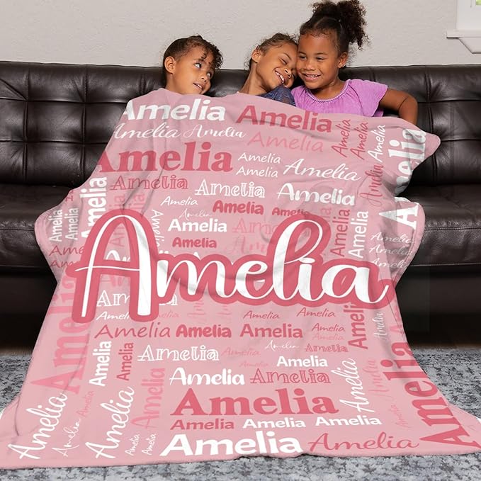 Dr.TOUGH Personalized Blanket for Adult Kids with Name Customized Blankets Personalized Throw Blanket for Christmas Birthday Gifts