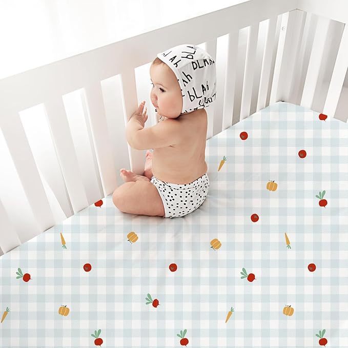 Little Grape Land Toddler Sheets 4 Pack – Baby Crib Sheets Fitted for Boys Girls, Standard Size 28x52‘’ Crib Mattress, Super Soft Breathable Washable Microfiber,Blue Sheep