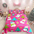 Erosebridal Christmas Kids Comforter Set Cartoon Snowman Quilts for Boys Girls Adults Xmas Tree Bedding Set Cartoon Snowflake Bedroom Decor Duvet Insert Toddler Size