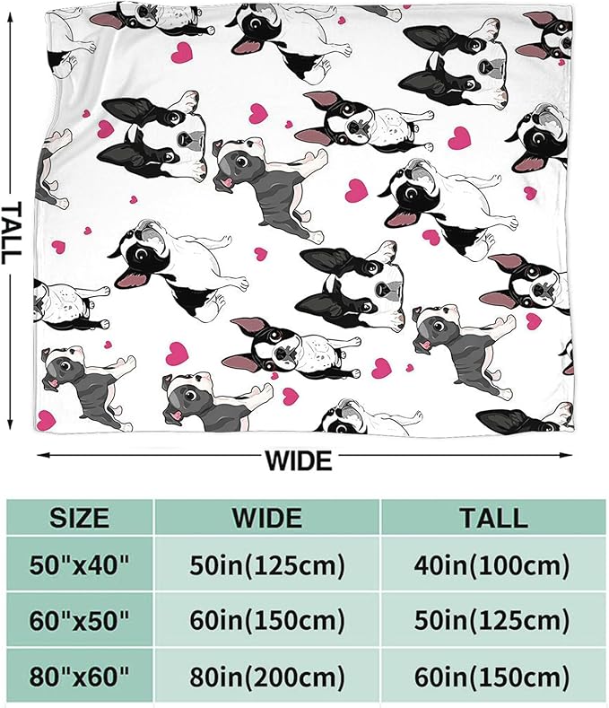 Tijuboni French Bulldog Throw Blanket Dog Gifts for Girls Boys Women Men Kids Adults Soft Flannel Fleece Blanket for Couch Sofa Bed Home Decor 60"x80"