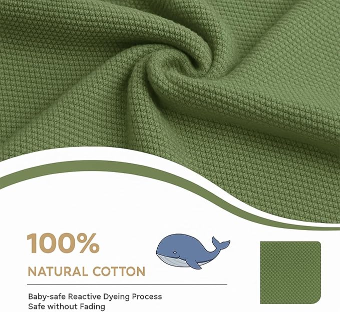 Cotton Baby Blanket with Ruffle Edge Soft Breathable Newborn Blanket for Boys & Girls, Lightweight Knit Throw for Crib, Stroller & Nursery Multiple Colors Available Red 30x40