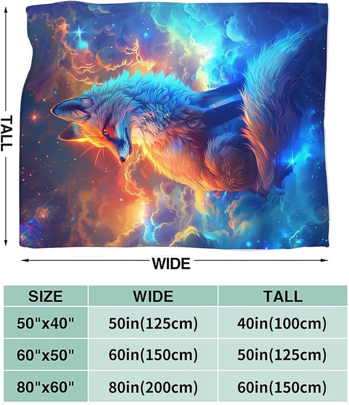 Tijuboni Fox Throw Blanket Fox Gifts for Girls Boys Women Men Kids Adults Soft Flannel Fleece Blanket for Couch Sofa Bed Home Decor 60"x80"