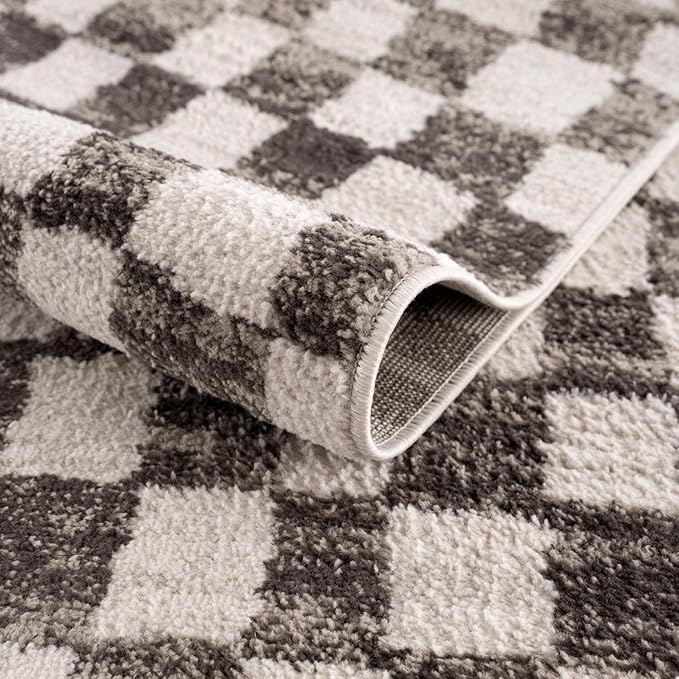 Hauteloom Benjy Living Room, Bedroom Area Rug - Contemporary - Cream, Charcoal - 2' x 3'