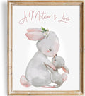 DREAM BIG PRINTABLES Mother and Child Bunny Wall Art Print - Unframed - 11x14 | Nursery Decor | Bedroom Decor | Room Decor Aesthetic | Bedroom Wall decor