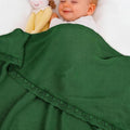 Baby Knit Blanket Soft Breathable Cotton Scallop Border Blankets Newborn Knitted Blanket Swaddle Blankets Gifts for Baby Newborn Toddler Shower Boy Girl New Mom Birthday Christmas Green 28x36