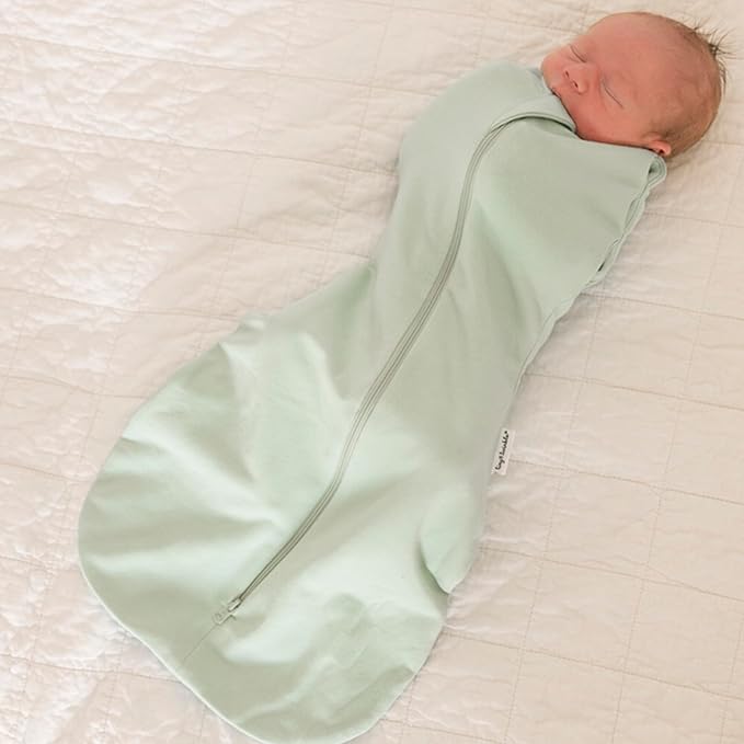 Tiny Twinkle Baby Sleep Sack 6-12 Months 1.0 TOG, Cotton & Elastane Wearable Blanket, Swaddle Transition Micro-Fleece, Machine Washable (Ice Blue)