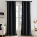 NICETOWN 100% Black Out Curtains 90 Inches Long 2 Panels for Living Room, Bedroom, Office Thermal Insulated Blackout Drapes Solid Grommet Noise Reducing Window Curtains, W40