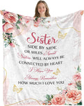 Sister Gifts Throw Blanket 60"x50", Sister Birthday Gifts for Women from Brother BFF Bestie, Sisters Blankets for Sofa Couch Room Bed, Best Sisters Ever Gifts for Christmas Thanksgiving