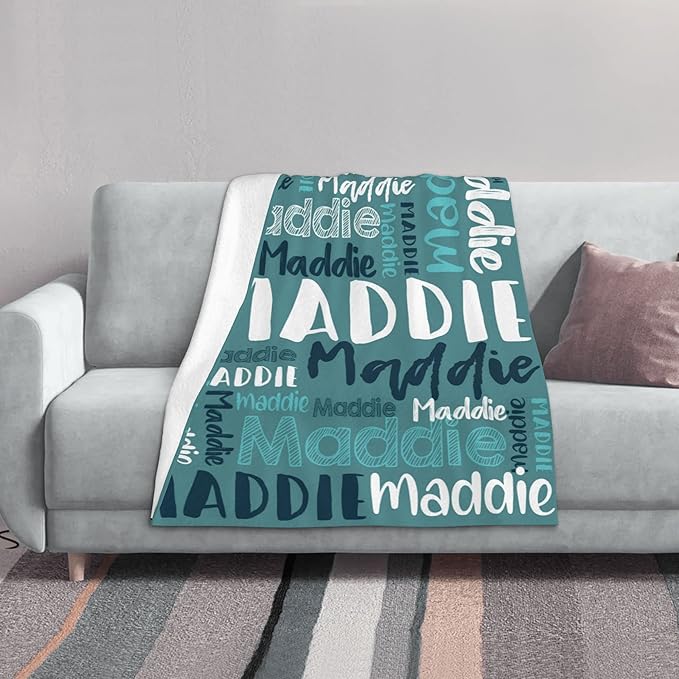 Dr.TOUGH Personalized Blankets with Name Customized Baby Blankets for Girls Boys Adults Personalized Name Blanket for Kids Adults (Blue Bird,60''×80'')
