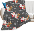 Snowman Santa Claus Throw Blanket for Girls Boys Women Men Kids Adults Soft Flannel Fleece Blanket for Couch Sofa Bed Home Decor 40"x50"