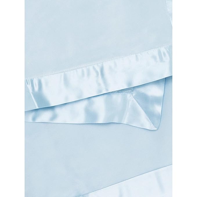 Little Giraffe Baby Blanket - Velvet Soft Blanket with Satin Trim - Baby Stroller Blanket - Newborn Baby Essentials & Baby Gifts - 29x35" - Blue