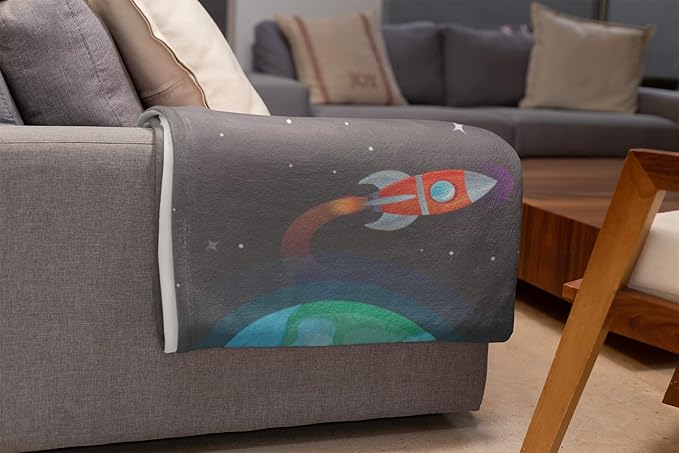 Space V3 Personalized Kids Blanket | Cozy Space Themed Throw | Soft Warm Fleece - 50x60