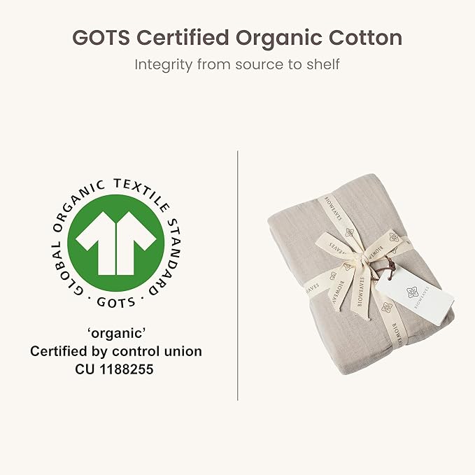 Bioweaves Organic Cotton Muslin Bassinet Sheet, GOTS Certified Extra Soft Fitted Sheet, Universal Fit for Oval Baby Bassinet Mattresses, 33" x 17", 4 Inch Pocket, Wind Chime