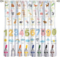 Alphabet Learning Curtain for Kids, Colorful Cartoon Animal Multiplication Table Educational, Classroom Child Printed Rod Pocket Blackout Window Drapes for Bedroom Living Room 42" W X 63" L