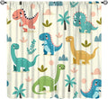 Fun Dino Curtains, Cute Colorful Dinosaur Pattern Blackout Window Treatments, Rod Pocket Thermal Insulated Drapes 2 Panel Sets for Children Boys Bedroom Nursery Classroom, 52" W X 84" L