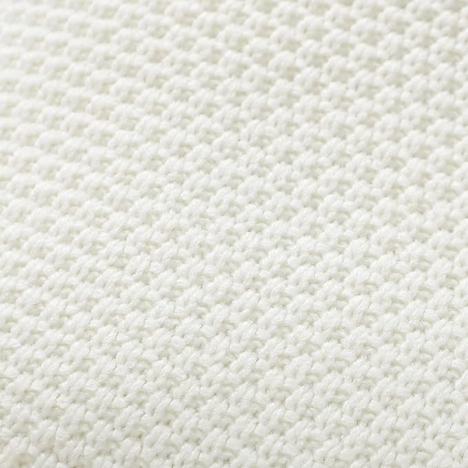 Neiwech Baby Blanket Knit Cozy Soft Lightweight Crib Stroller Nursery Receiving Swaddling Blankets for Newborn Infants Boys Girls White 30x40 Inch