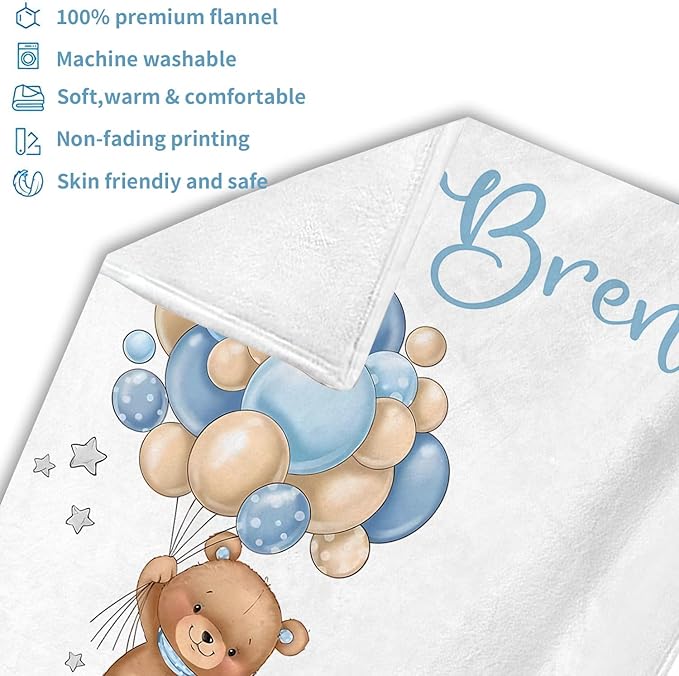 OLIVE OLIVIA Personalized Monthly Baby Milestone Blanket, Baby Months Blanket, Perfect Custom Newborn Gifts,30"x40"