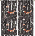 Rustic Forest Curtain, Woodland Country Hunting Animal Deer Fox Wildlife Bear Farmhouse Lodge Cabin Blackout Rod Pocket Windows Door Curtain for Bedroom Living Room Home Decor 63x72in