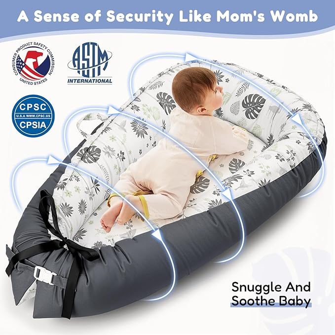 Baby Lounger for Newborn, Baby Lounger Covers & Soft Baby Nest Cover Babies Essentials Gifts,Dock A Tot Portable Infant Lounger