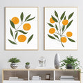 LUHDFYS Colorful Fruit Art Print Abstract Lemon Orange Canvas Painting Watercolor Lemon Canvas Wall Art Boho Watercolour Citrus Fruit Botanical Prints Posters for Kids Room Kitchen Decor Unframed
