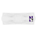 Creative Knitwear Northwestern Wildcats Infant Girls White Solid Hair Knot Headband Embroidered Logo - Size Newborn - 4T