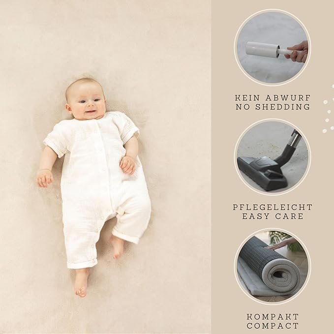 Hakuna Matte Premium Baby Playmat for Floor 60" x 80" – Cloudsoft Coral Velvet Memory Foam Rug for Crawling – Non-Slip, Water-Resistant, Non-Toxic, Easy-Care Muscle Mat – Thick Play Mat for Baby