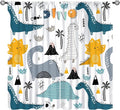 Dinosaur Curtains, Cartoon Dino Cute Safari Animal Print Pattern Blackout Window Treatments, Rod Pocket Thermal Insulated Drapes 2 Panel Sets for Kids Boys Bedroom Nursery Classroom, 42" W X 45" L