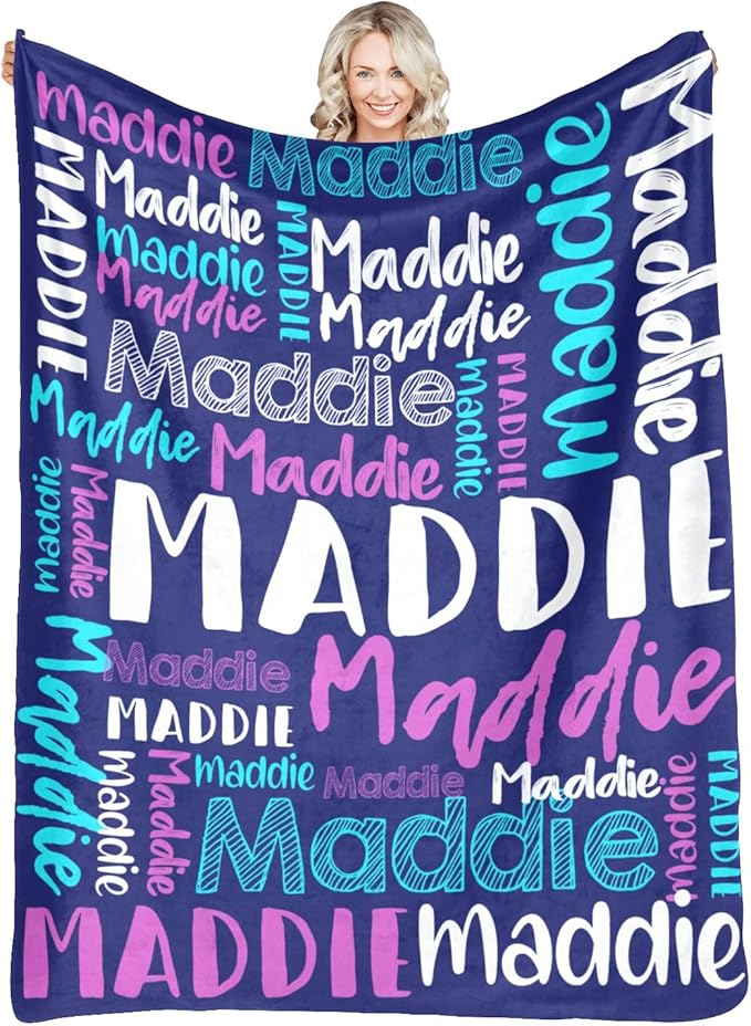 Dr.TOUGH Personalized Blankets with Name Customized Baby Blankets for Girls Boys Adults Monogrammed Blankets and Throws Christmas Birthday Mothers Fathers Valentines Day Gift (Yellow,30''×40'')