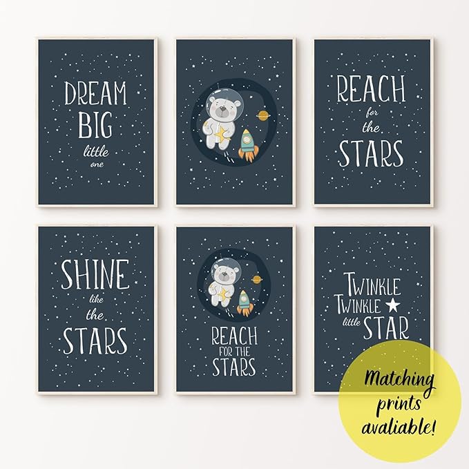 VUVUKU Space Nursery Print Themed Baby Boy Room Decor Outer Kids Wall Art I Love You To The Moon And Back Playroom Poster