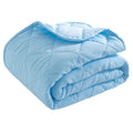 BEDSUM 100% Brushed Microfiber Down Alternative Toddler Comforter, Ultra Soft Lightweight and Warm Breathable Crib Quilted Blanket for Nursery Stroller Bed, 43x60 Inches, Aqua