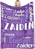 Dr.TOUGH Personalized Blankets with Name Customized Baby Blankets for Girls Boys Adults Monogrammed Blankets and Throws Christmas Birthday Mothers Fathers Valentines Day Gift (Purple, 40''×50'')