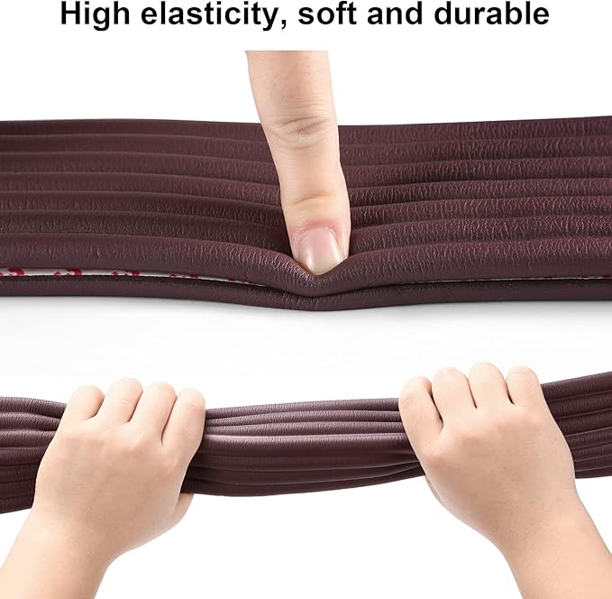 Upgrade Baby Proofing Edge Corner Protector, 16.4ft Edge Guards Padding with 3M Adhesive, Extra-Wide Soft Rubber Foam Padding, Furniture,Sharp Edge Safety Corner Edge Bumper Guard- Brown