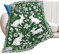 Tijuboni Rabbit Throw Blanket - Botanical Hare Insect - Bunny Gifts for Girls Women Boys Men Kids Adults Soft Flannel Fleece Blanket for Couch Sofa Bed Home Decor 50"x60"